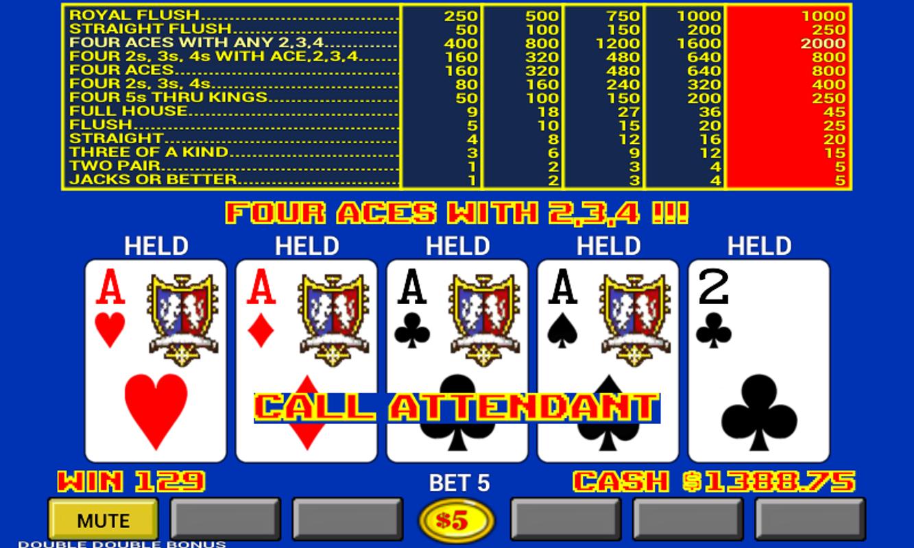 Free slots video poker deuces wild card